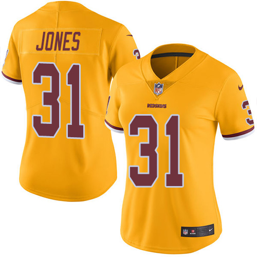 Women's Limited Matt Jones Nike Jersey Gold - #31 Rush NFL Washington Redskins